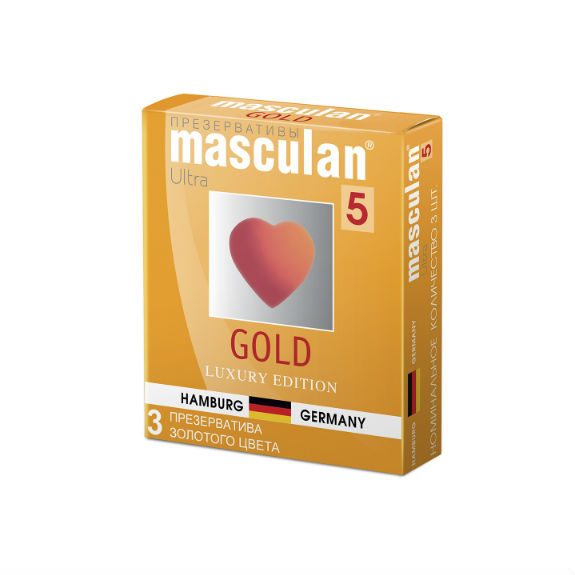 Презервативы Маскулан 5 Ultra утонченный латекс золотого цвета 3 шт.