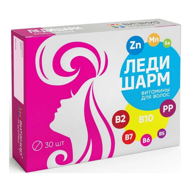 Ледишарм Витамины для Волос таб №30 Квадрат-С ООО