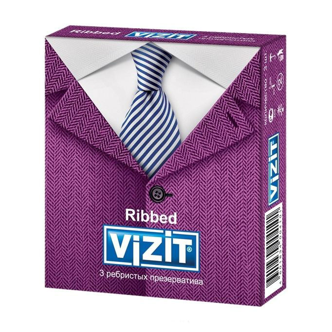 Визит (VIZIT) Ribbed презервативы №3 с кольцевым рифлением