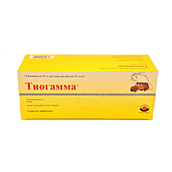 Тиогамма, р-р д/инф. 12 мг/мл фл. темн. стекл. 50 мл №10