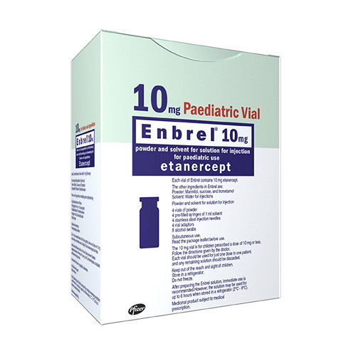 Энбрел лиофилизат для р-ра для п/кожн. введ. флакон 10 мг 4 шт. + шприц с растворителем 1 мл 4 шт. П