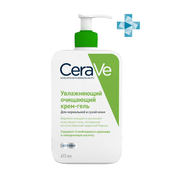 ЦераВе (CeraVe) Крем-гель увлажняющ очищающ д/лица и тела 473мл д/норм и сух кожи