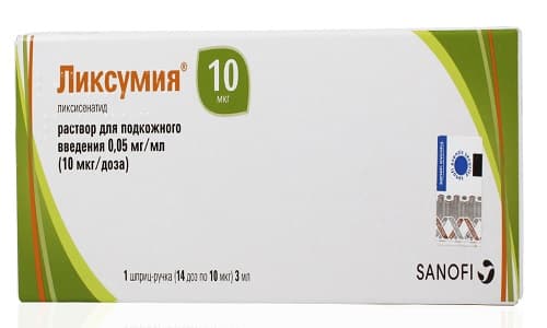 Ликсумия раствор для подкожного введения 0.05 мг/мл (10 мкг/доза) 3мл №1