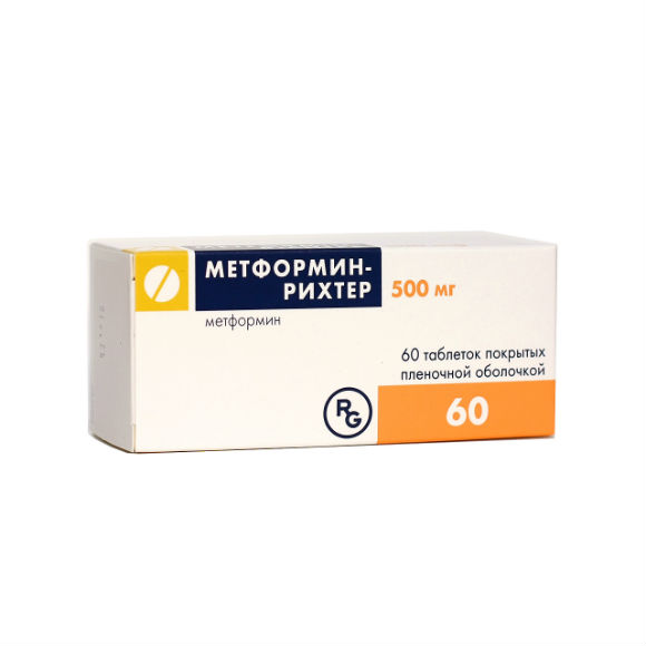 Метформин-Рихтер табл.п.п.о. 500мг №60