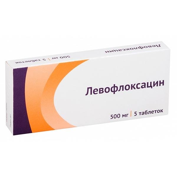 Левофлоксацин табл. п.п.о. 500 мг №5 Озон ООО