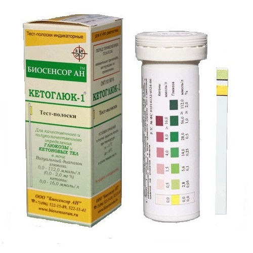 Кетоглюк-1 Тест-полоски  д/определения глюкозы, кетоновых тел в моче №50