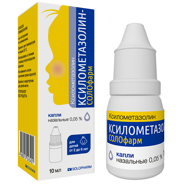 Ксилометазолин-СОЛОфарм капли назальные 0,05% 10 мл Гротекс