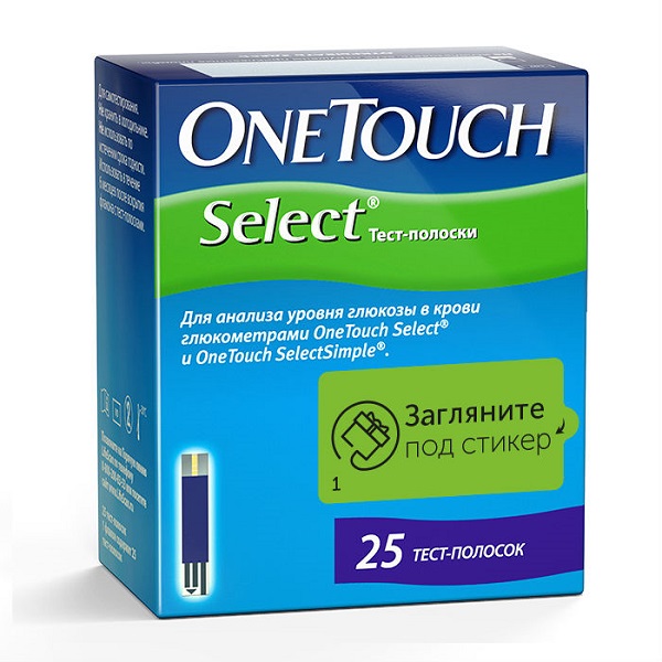Ван Тач (One Touch) Select Тест-полоски д/глюкометра №25