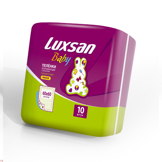 Люксан (Luxsan) Baby Premium Пеленки впитыв 60смX60см №10 с рисунком