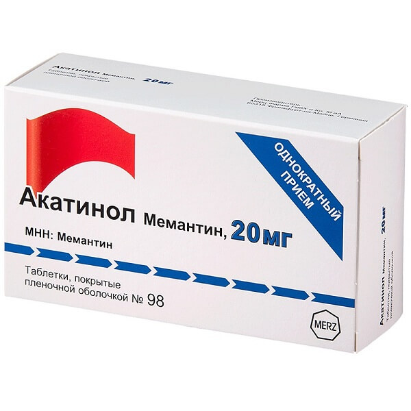 Акатинол Мемантин табл. п.п.о. 20 мг №98