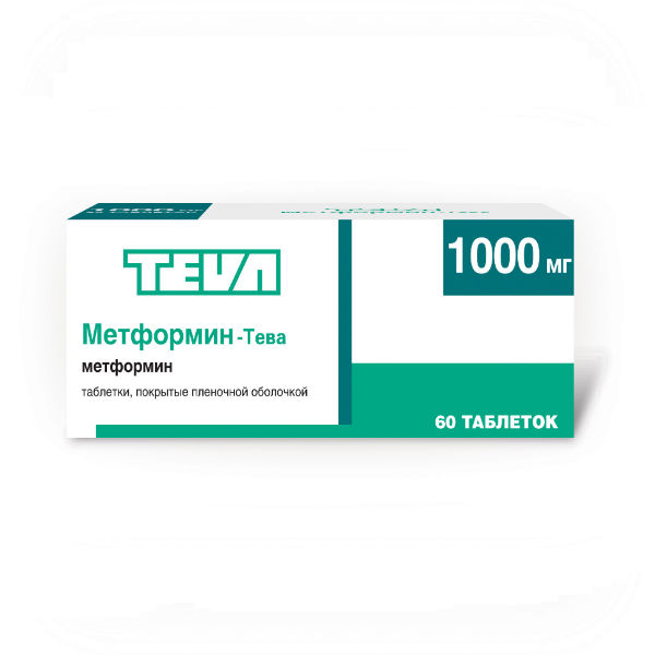 Метформин-Тева табл.п.п.о. 1000мг №60