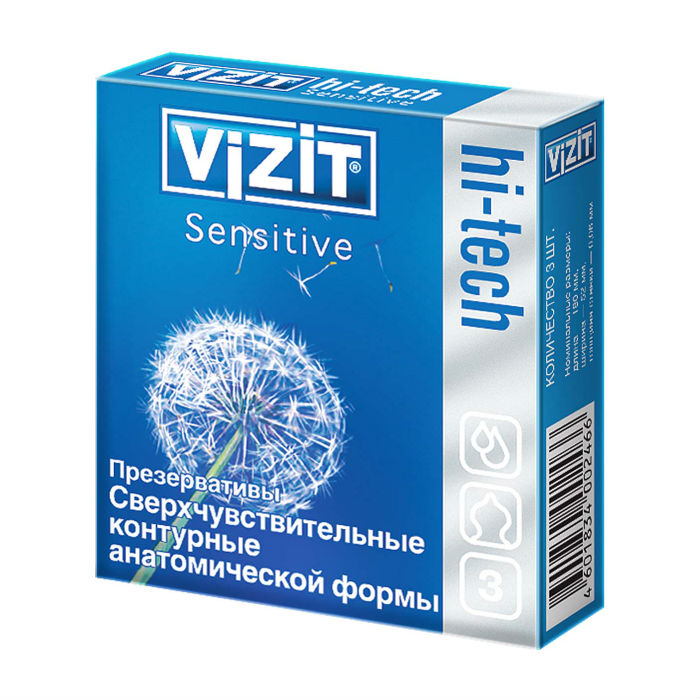 Визит (VIZIT) Hi-Tech Sensitive презервативы №3 сверхчувствительные