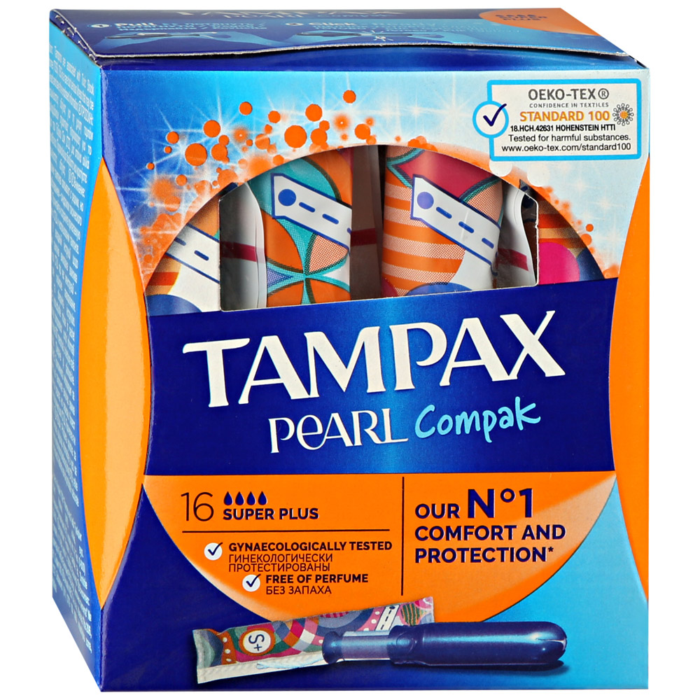 Тампакс (Tampax) Compak Pearl Super Plus тампоны №16 с аппликатором
