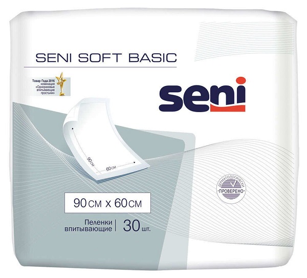 Сени (Seni) Soft Basic пеленки впитыв 60смх90см №30