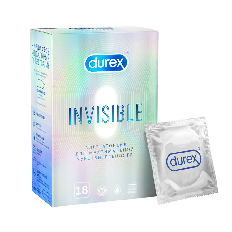 Презервативы Дюрекс Invisible ультратонкие 18 шт.