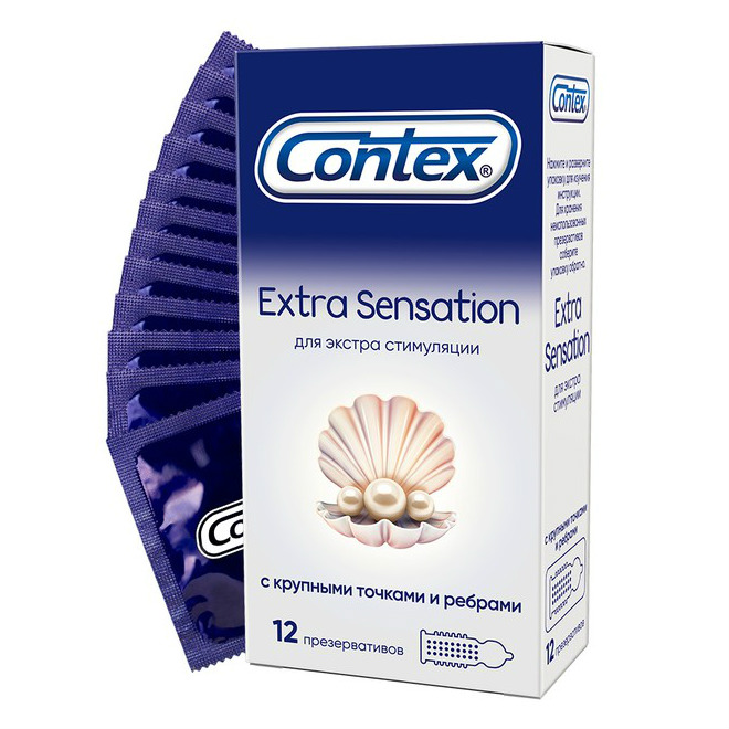 Контекс (Contex) Extra Sensation презервативы №12 с крупными точками и ребрами