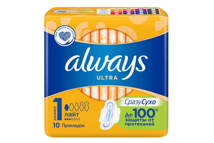 Олвейз (Always) Ultra Light прокладки гигиен №10