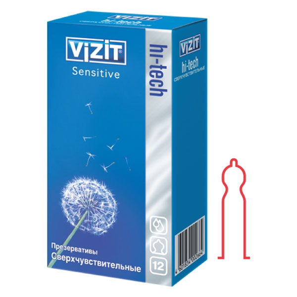 Визит (VIZIT) Hi-Tech Sensitive презервативы №12 сверхчувствительные