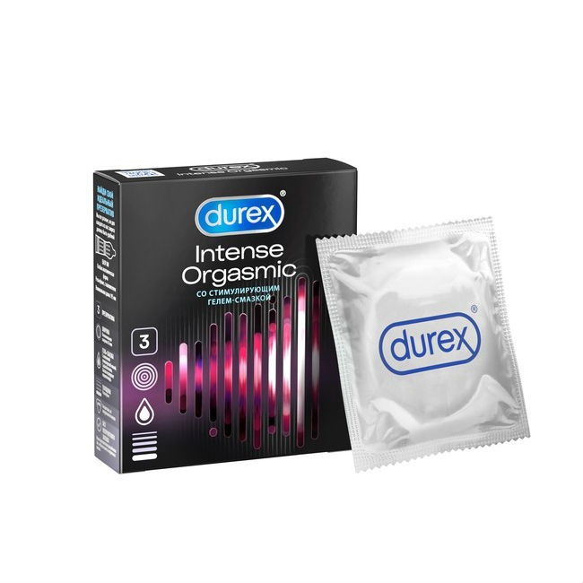 Дюрекс (Durex) Intense Orgasmic презервативы №3 с ребристой и точечной структурой
