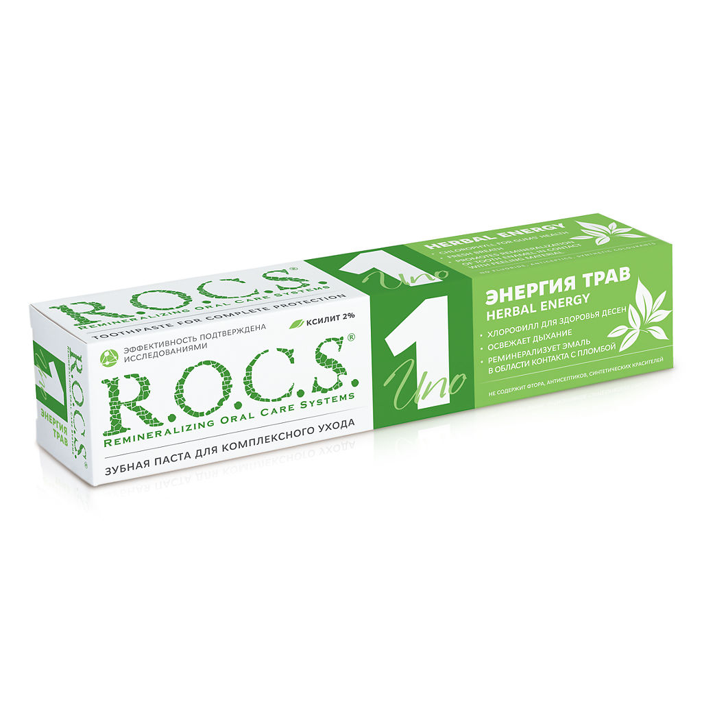 Рокс (R.O.C.S.) Uno Herbal Energy з/паста 74г