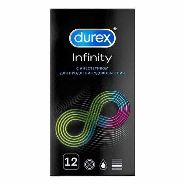 Дюрекс (Durex) Infinity презервативы №12 гладкие с анестетиком