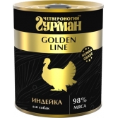 Четвероногий гурман Golden Line консервы для собак с индейкой в желе, 340 г ООО 